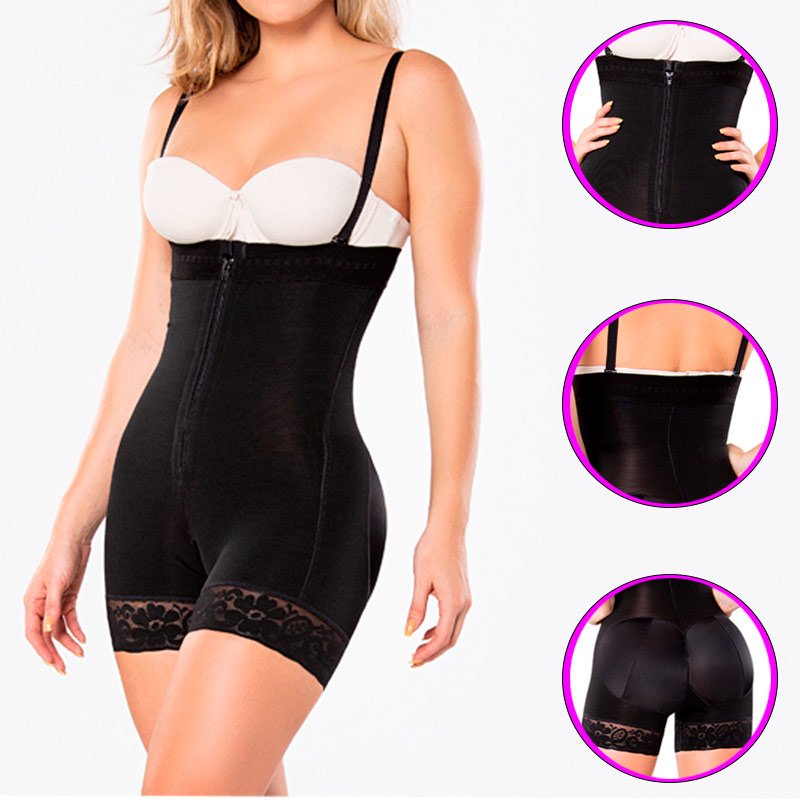 Fajas Postparto  Colombianas Realce Natural Reductora Moldeadora de Strapless y Cierre Frontal