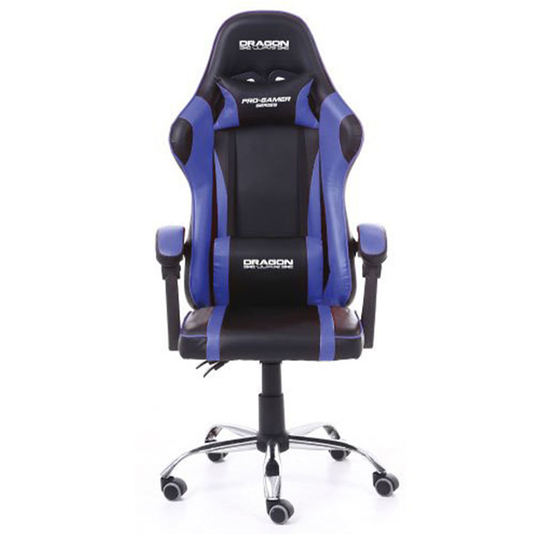 SILLA GAMER ERGONOMICA DRAGON XT, MODELO FALKOR COLOR AZUL + NEGRO