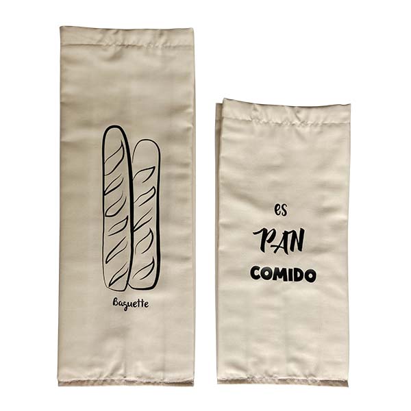 Bolsas de tela para pan / Pack 2 piezas / Interior plastificado / Ecológicas, lavables y reutilizables.