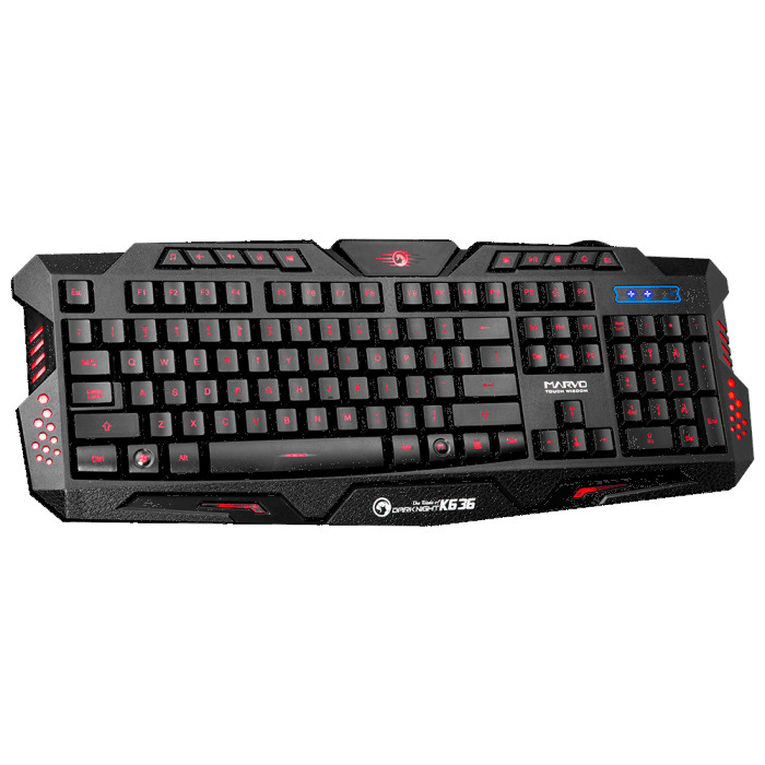 Teclado Gamer Marvo K636 Membrana 114 Teclas USB Luz Fondo