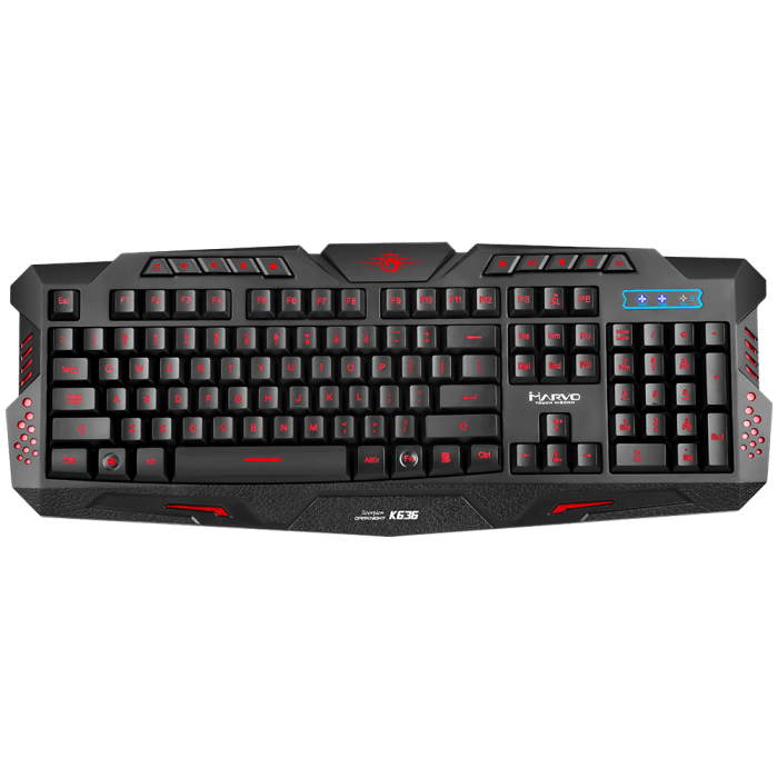 Teclado Gamer Marvo K636 Membrana 114 Teclas USB Luz Fondo