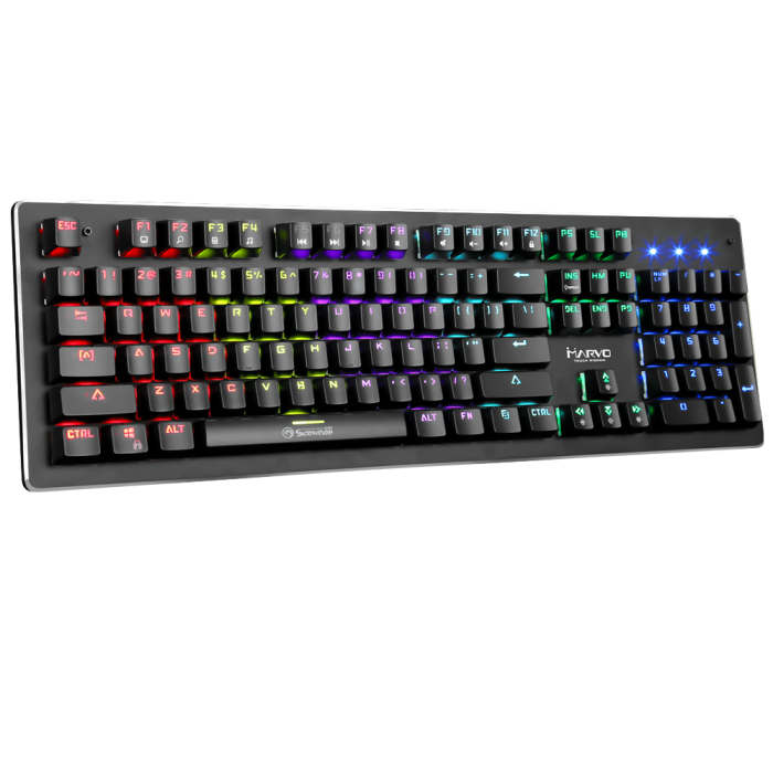 Teclado Mecánico Gamer Marvo KG909 Multimedia Iluminado USB