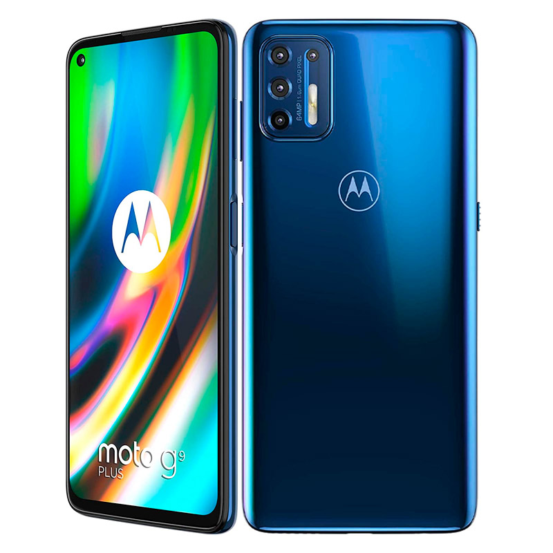 Celular Motorola Moto G9 Plus 4gb-128gb Azul + Power Bank + Audifonos