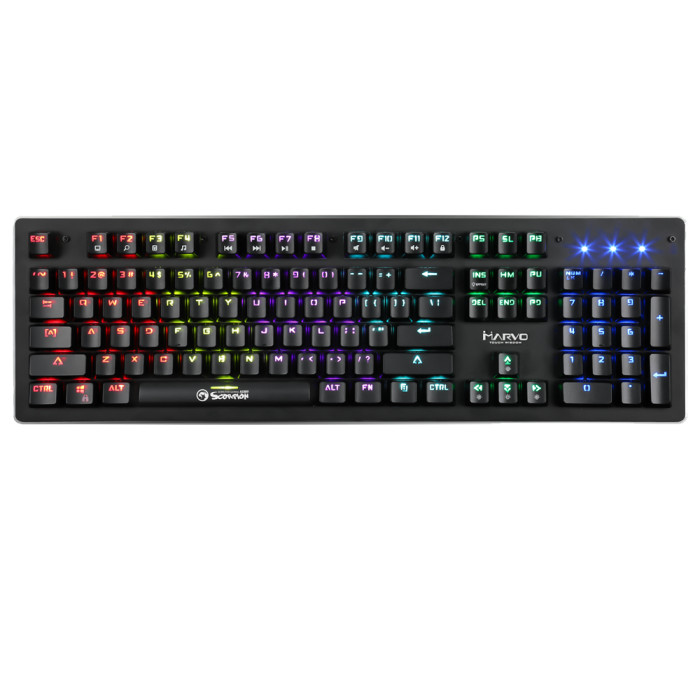 Teclado Mecánico Gamer Marvo KG909 Multimedia Iluminado USB