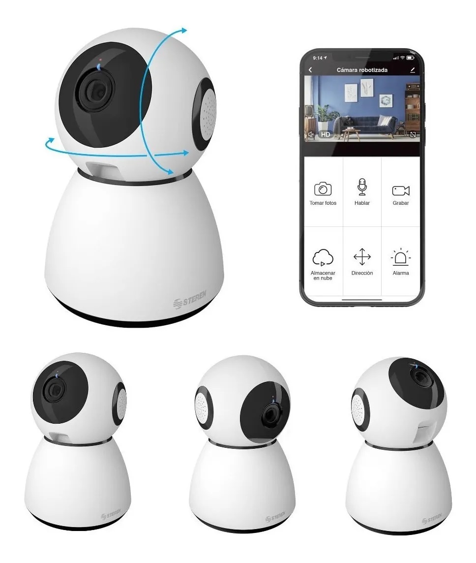Cámara Wi-fi Hd Steren Cctv-218 De Seguridad Robotizada