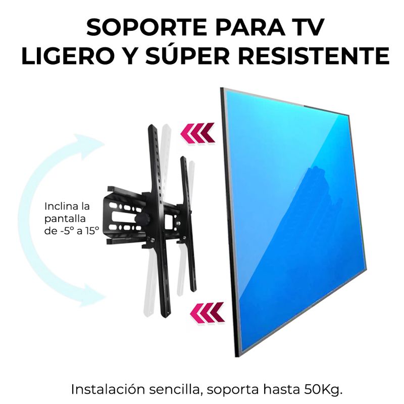 SOPORTE DE PARED PARA PANTALLA DE 26 A 55 PULGADAS VESA, NEGRO