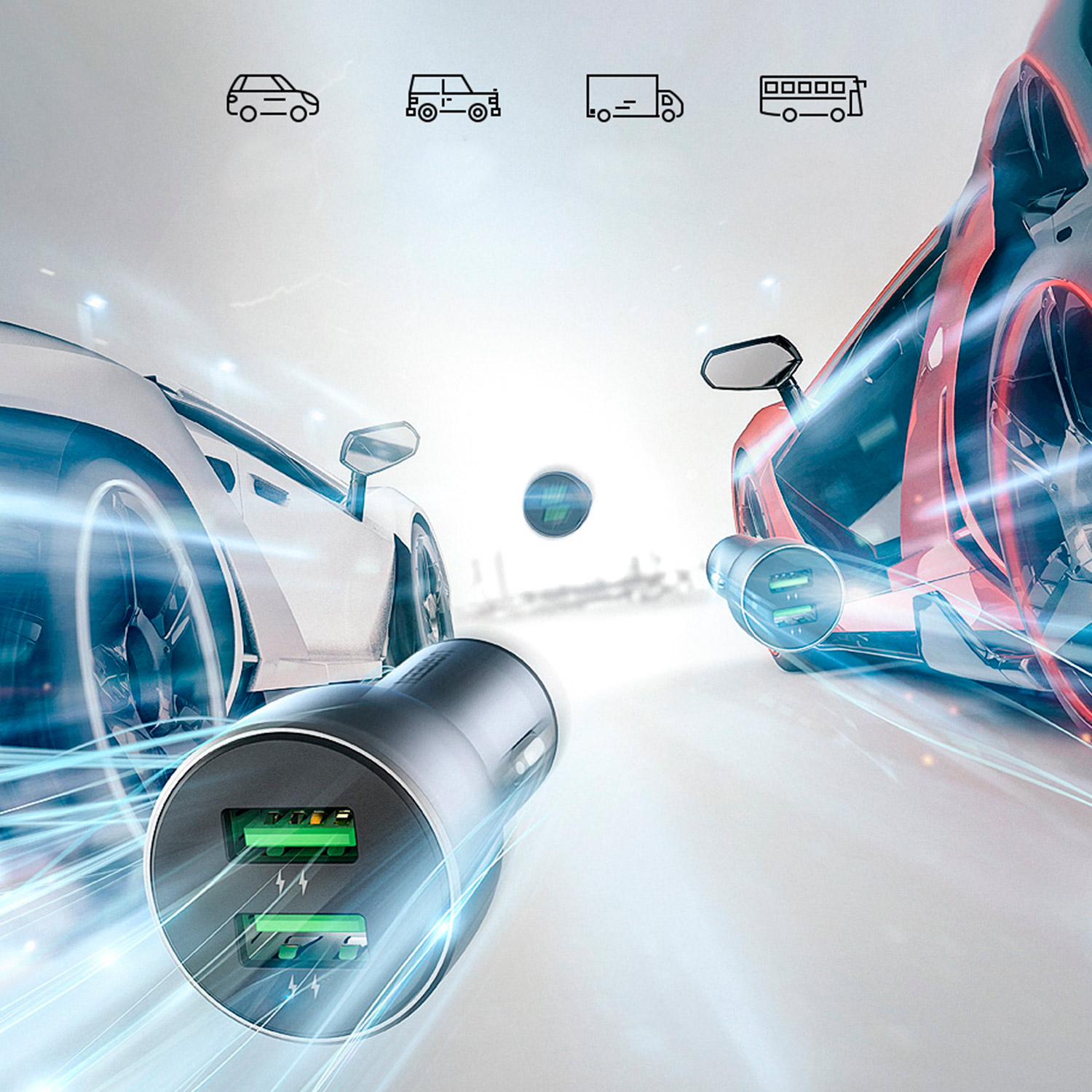 Cargador de Celular para Auto UGREEN con Carga Rapida