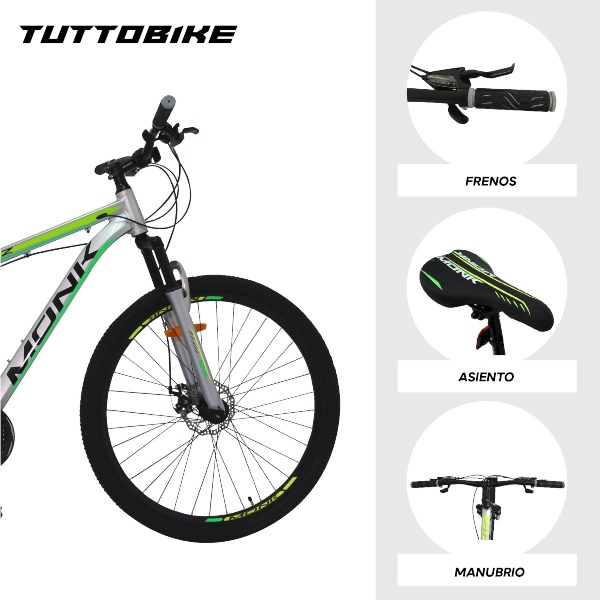 Bicicleta Montaña Rodada 29 21 Velocidades Shimano Dazz Plata Bicicleta Aluminio R29 21 Velocidades Bicicleta Montaña Rodada 29 Bicicletas Montaña 29 Aluminio Bici Montaña r29