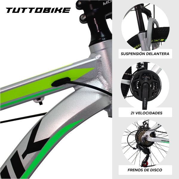 Bicicleta Montaña Rodada 29 21 Velocidades Shimano Dazz Plata Bicicleta Aluminio R29 21 Velocidades Bicicleta Montaña Rodada 29 Bicicletas Montaña 29 Aluminio Bici Montaña r29