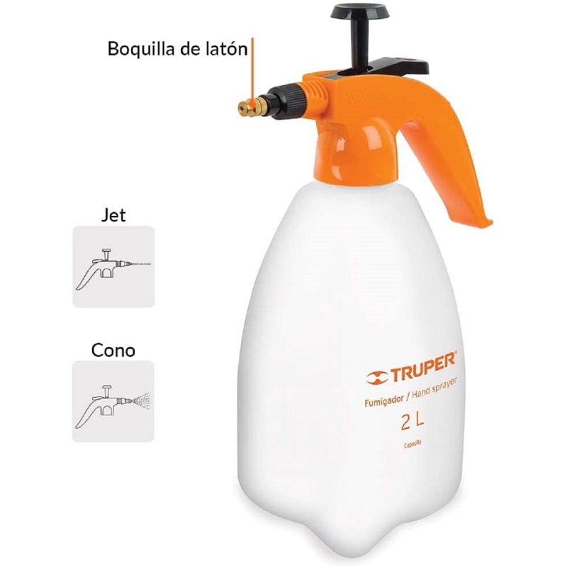 Fumigador Aspersor Doméstico 2 Lt Truper 10235, pistón y gatillo suaves