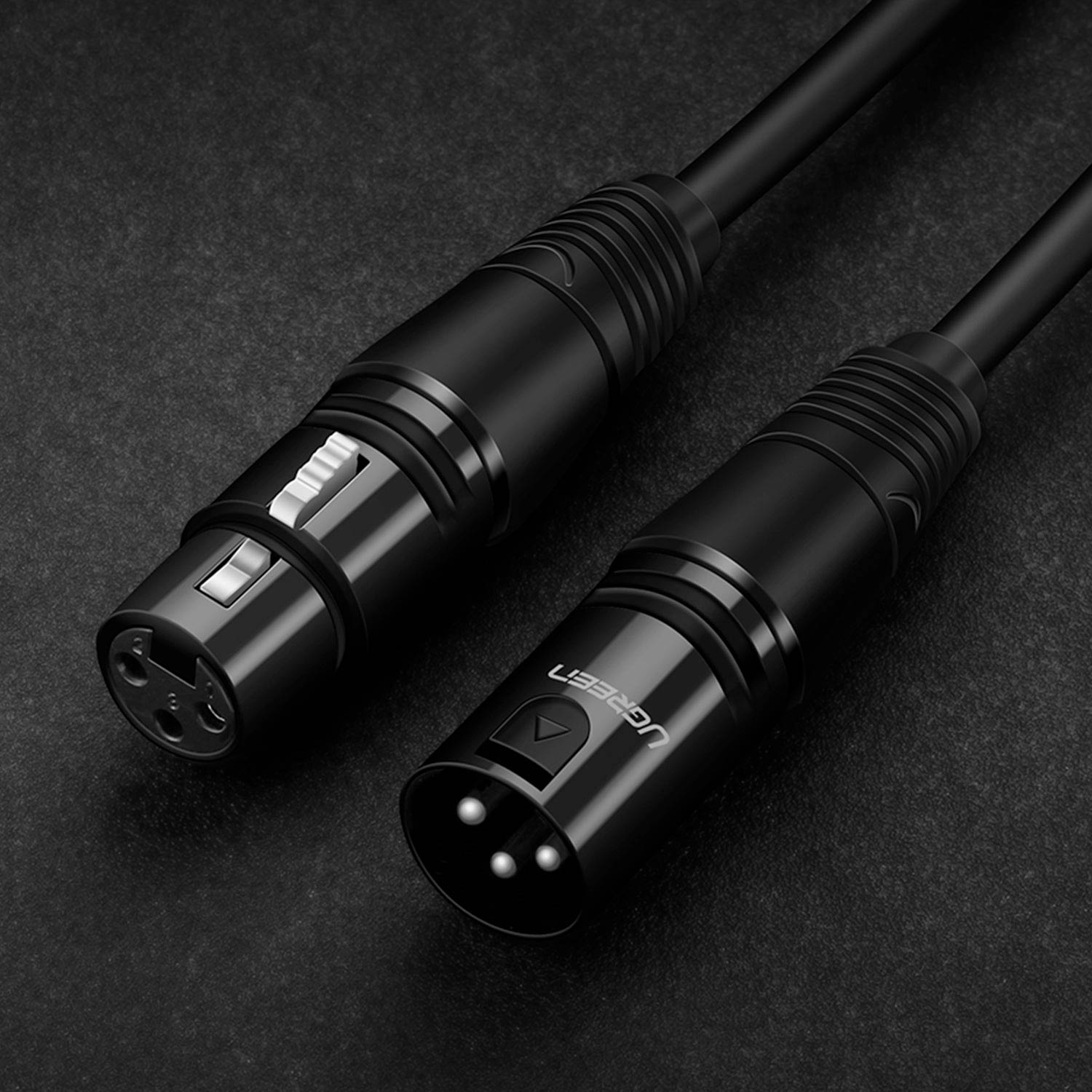 Cable Audio Ugreen Extensión Micrófono Xlr Calidad Alta Pvc Macho a Hembra de 3m