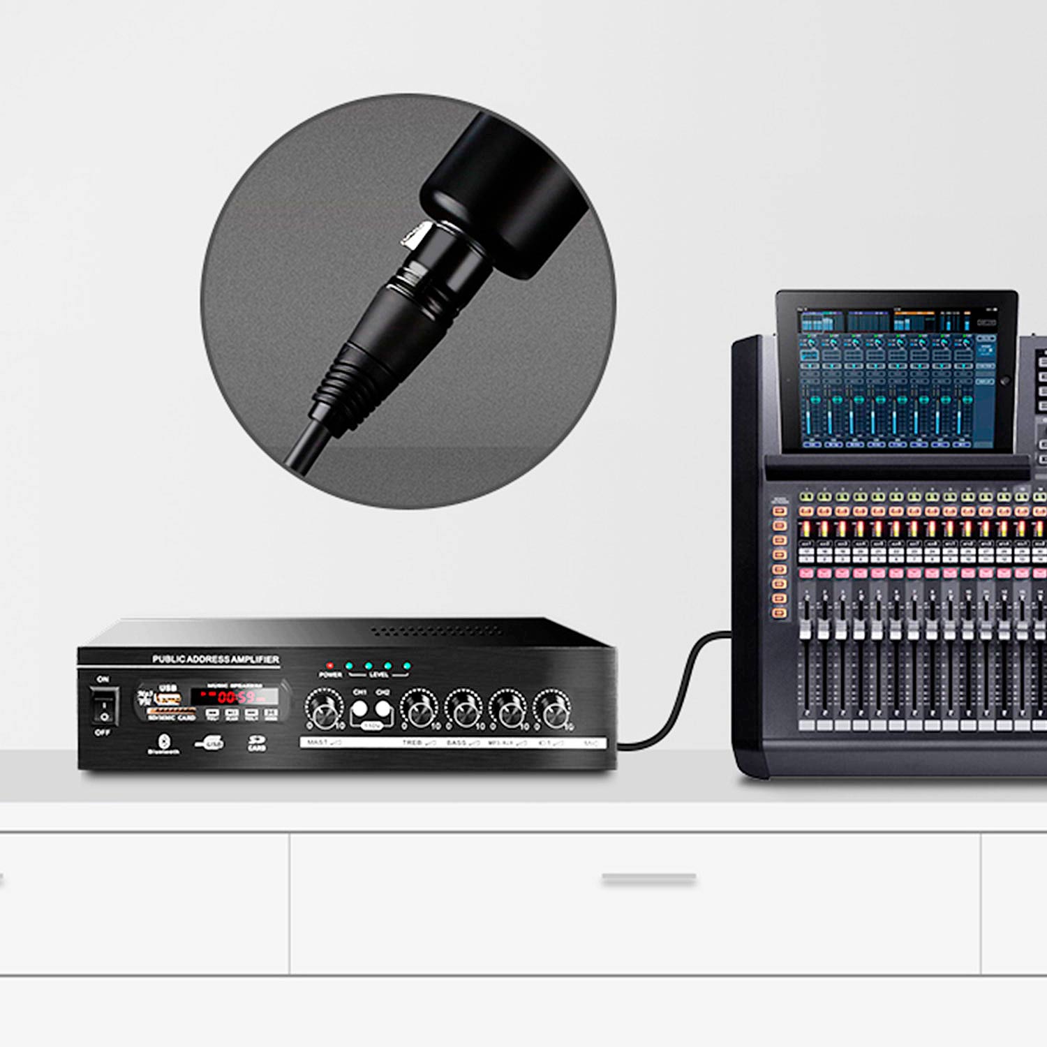 Cable Audio Ugreen Extensión Micrófono Xlr Calidad Alta Pvc Macho a Hembra de 3m