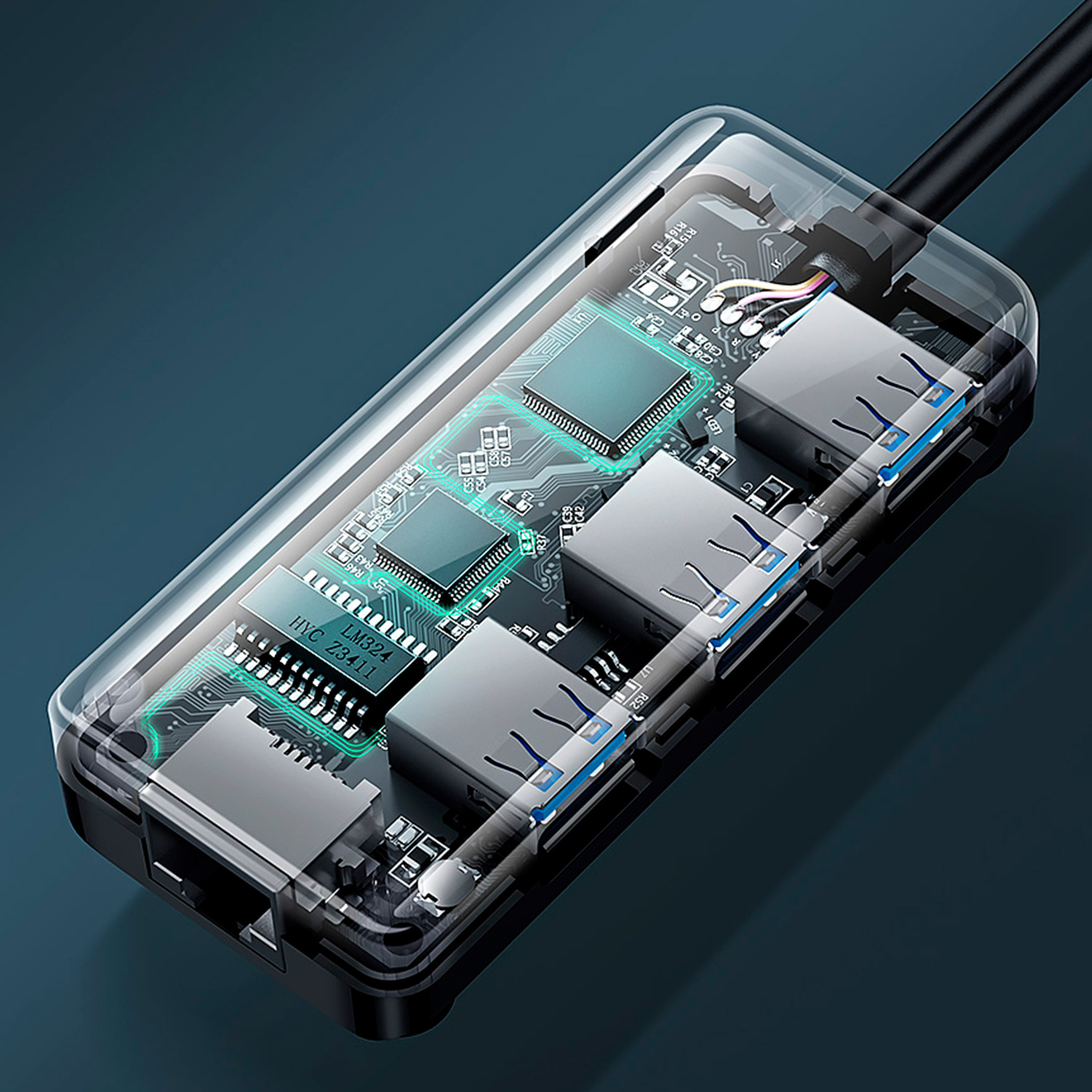 Hub Usb 3.0 Ugreen Gigabit Ethernet 1000 Mbps 3x Usb 3.0