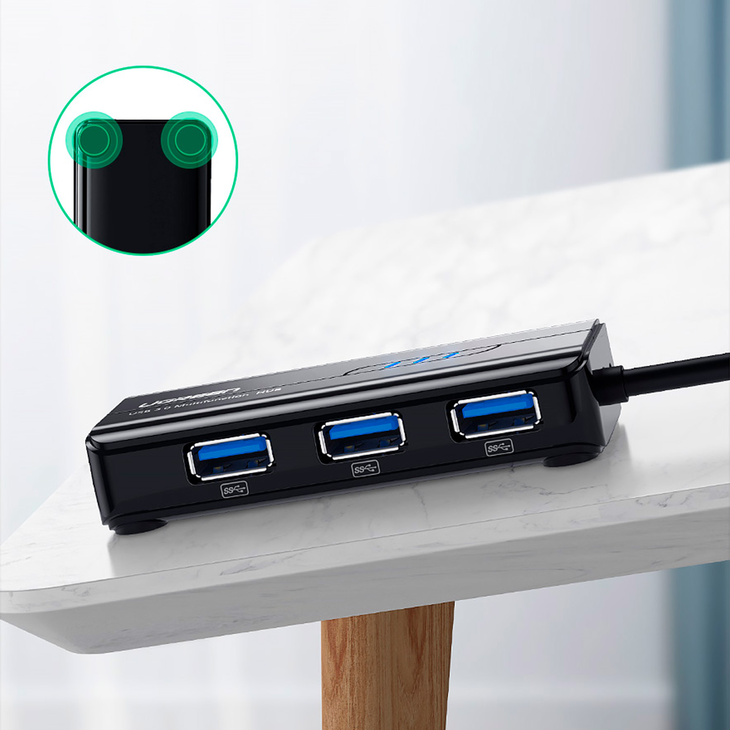 Hub Usb 3.0 Ugreen Gigabit Ethernet 1000 Mbps 3x Usb 3.0