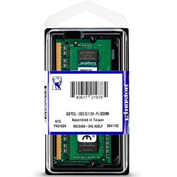 Memoria Ram DDR3 Sodimm Kingston 1600MHz 8GB PC3L-12800 1.35v KVR16LS11/8WP.