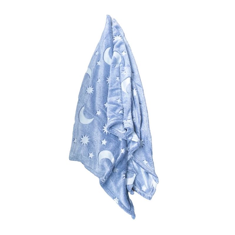 Cobija Fluorescente Para Bebé Mima2 Frazada Manta Calientita Gris con estreLLAS, FLUORESCENTE