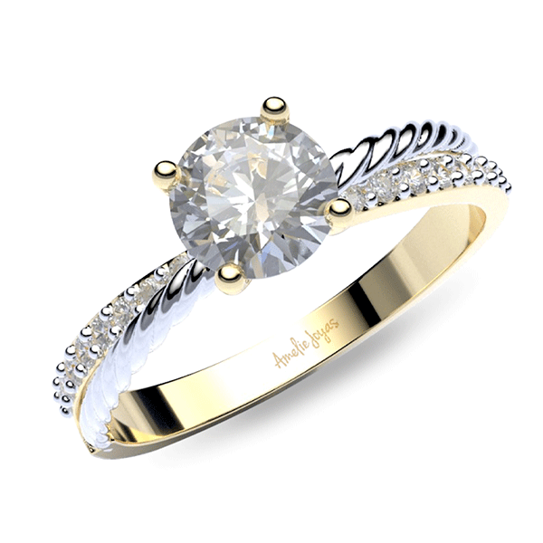 Anillo de compromiso en Oro Amarillo de 14k Amelie Joyas