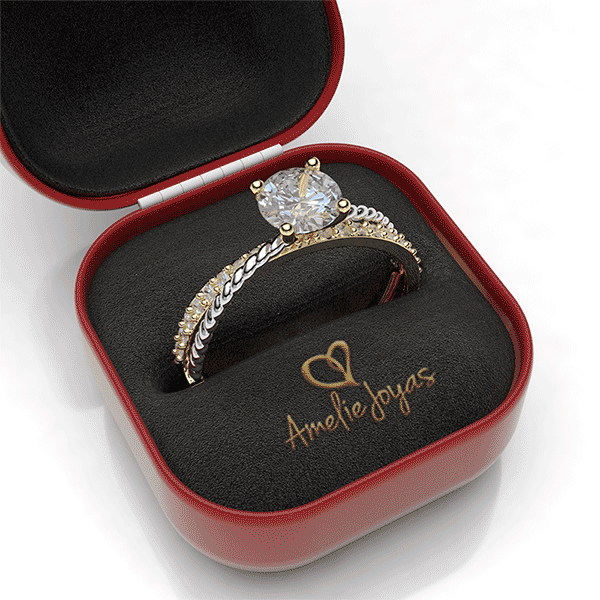 Anillo de compromiso en Oro Amarillo de 14k Amelie Joyas
