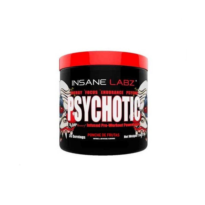 OXIDO NITRICO INSANE LABZ PSYCHOTIC 35 SERV. SABOR PONCHE DE FRUTAS