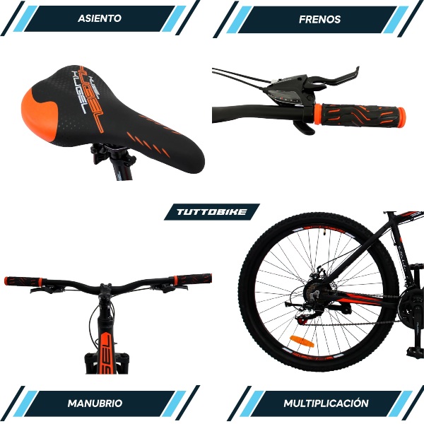 Bicicleta Montaña Rodada 29 21 Velocidades Kugel Di-MAX Bicicleta Aluminio R29 21 Velocidades Negro Bicicleta Montaña Rodada 29 Bicicletas Montaña 29 Aluminio Bici Montaña r29 Color Negro