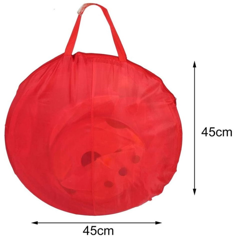 Tienda de campaña con túnel y alberca de pelotas