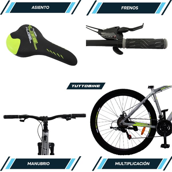 Bicicleta Montaña Rodada 29 21 Velocidades Kugel Di-MAX Bicicleta Aluminio R29 21 Velocidades Plata Bicicleta Montaña Rodada 29 Bicicletas Montaña 29 Aluminio Bici Montaña r29 Color Gris