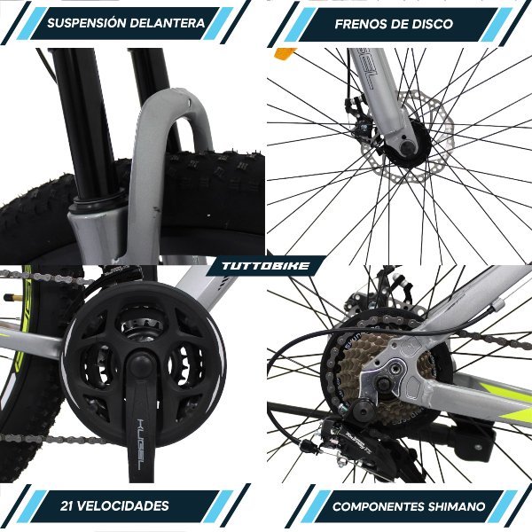 Bicicleta Montaña Rodada 29 21 Velocidades Kugel Di-MAX Bicicleta Aluminio R29 21 Velocidades Plata Bicicleta Montaña Rodada 29 Bicicletas Montaña 29 Aluminio Bici Montaña r29 Color Gris