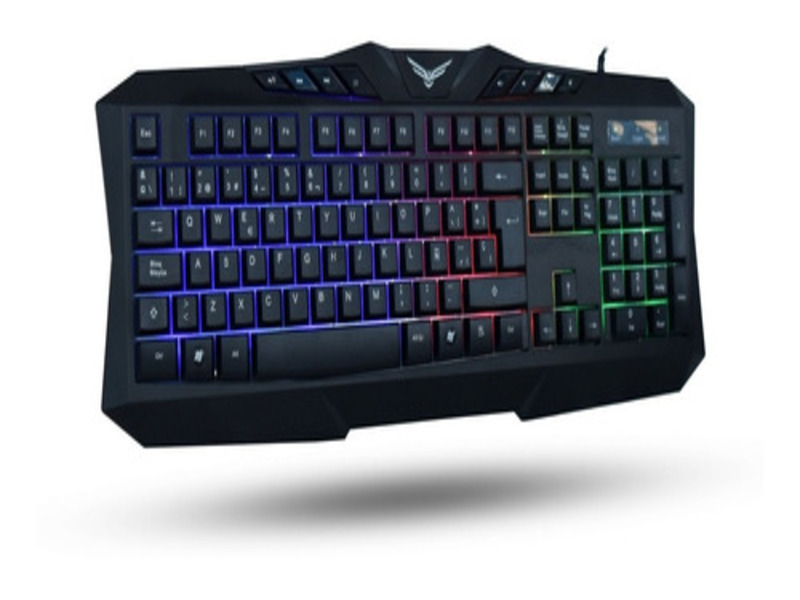 Teclado Gamer Pc Laptop Led Rgb Multimedia Naceb Ergonomico Alambrico Usb Español