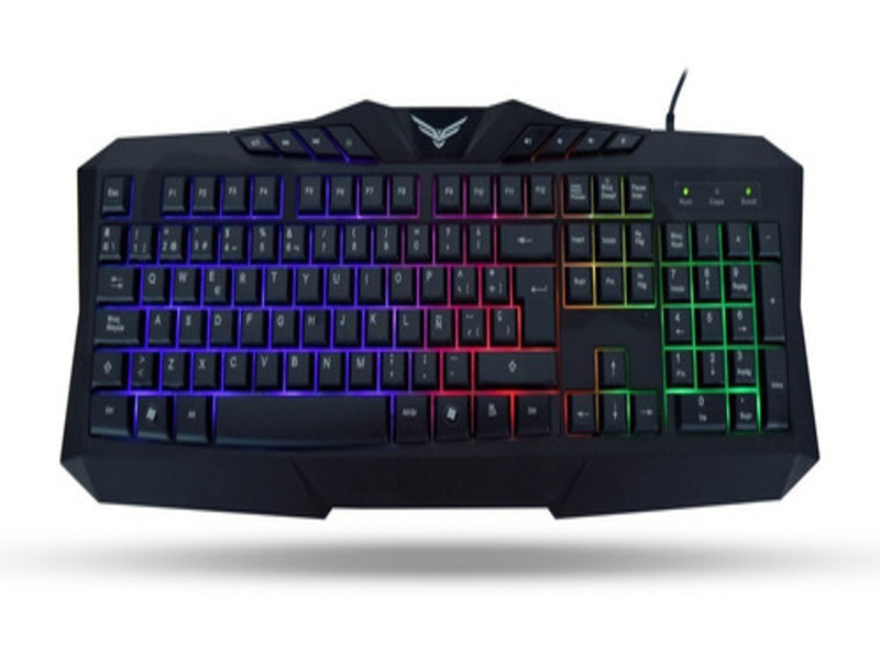 Teclado Gamer Pc Laptop Led Rgb Multimedia Naceb Ergonomico Alambrico Usb Español