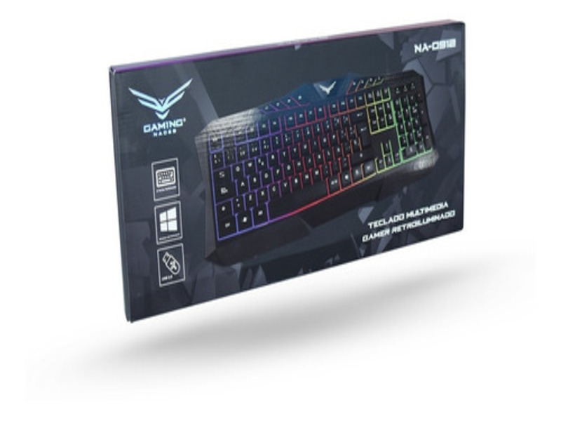 Teclado Gamer Pc Laptop Led Rgb Multimedia Naceb Ergonomico Alambrico Usb Español