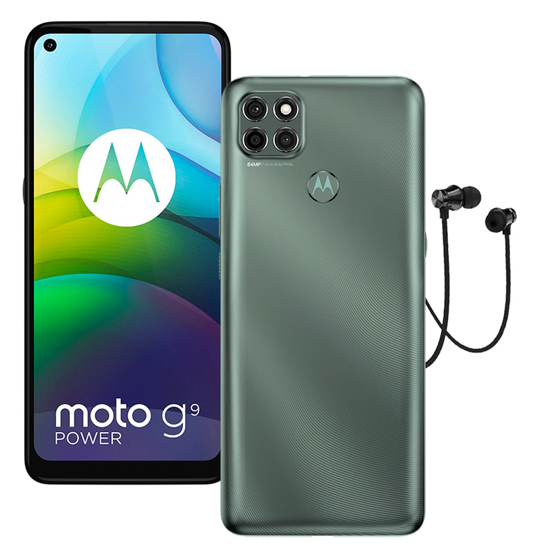 Celular Moto G9 Power 128GB-4GB Dual Sim Metalilic  +  Audifonos