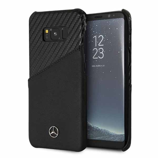 Funda Case Mercedes Benz Piel Y Carbono Negra Sam S8 