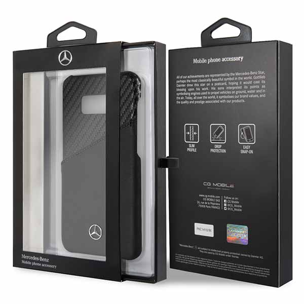 Funda Case Mercedes Benz Piel Y Carbono Negra Sam S8 
