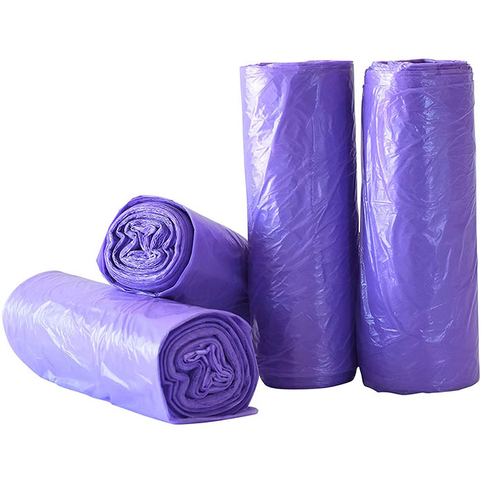 Bolsas de Basura Ideal para Cocina, baño, recámara u Oficina (84 x 102 cm) Biodegradables, color violeta (33 gal) Paquete de 100 bolsas