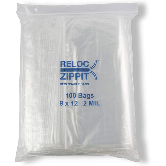 Bolsas con Cierre, 13" x 15" (33 cm x 38 cm), Ultra Resistentes, re-utilizables, Multiusos. Calibre 200. 100 Piezas