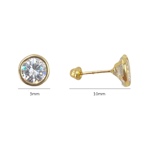 Piercing en Oro de 10K Redondo con Zirconia 5mm - Mancini Joyas