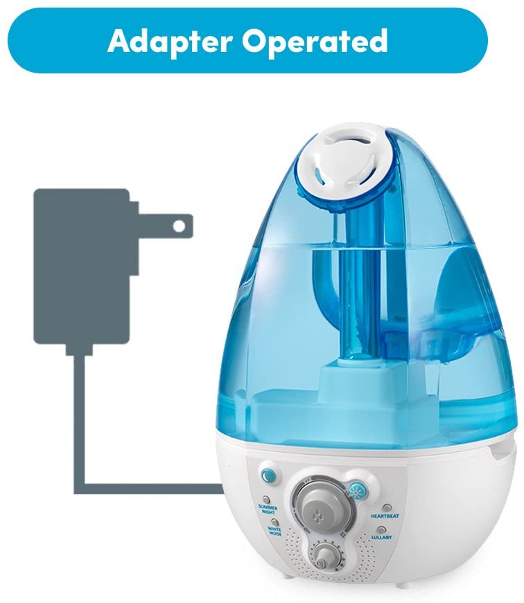 Humidificador ultrasónico myBaby SoundSpa, hasta 45 horas de funcionamiento, tanque de 1 galón, reproduce 4 sonidos relajantes, luz nocturna, perfecto para bebés, recién nacidos, niños pequeños, tecnología de tanque limpio, MYB-W45