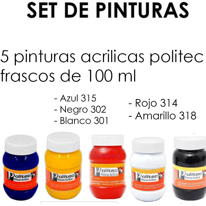 Pinturas Acrilica Basicos Colores Primarios P Pintar Politec
