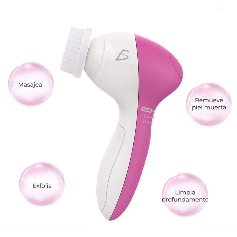 LIMPIADOR FACIAL 5 EN 1 MASAJEADOR EXFOLIANTE SUAVIZANTE