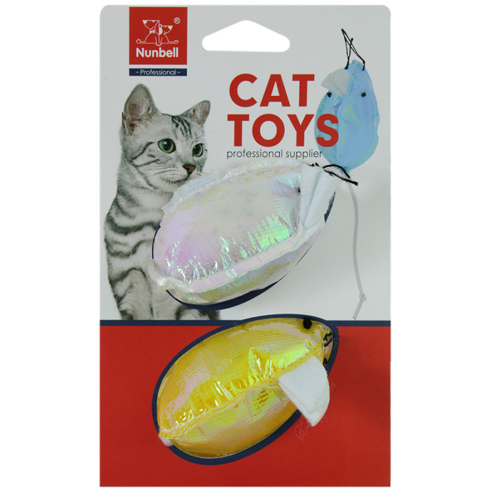 Set 2 Pcs Ratones De Juguete Para Gato Mascotas Tornasol 17066