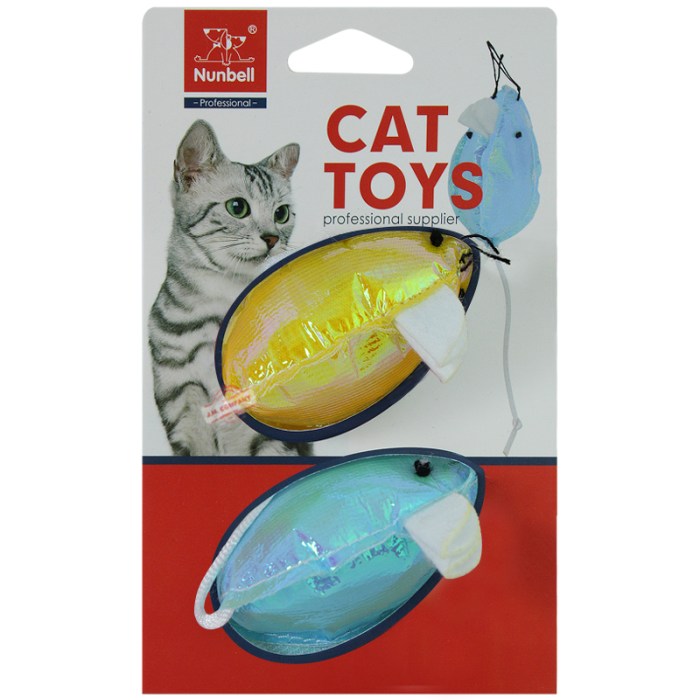 Set 2 Pcs Ratones De Juguete Para Gato Mascotas Tornasol 17066