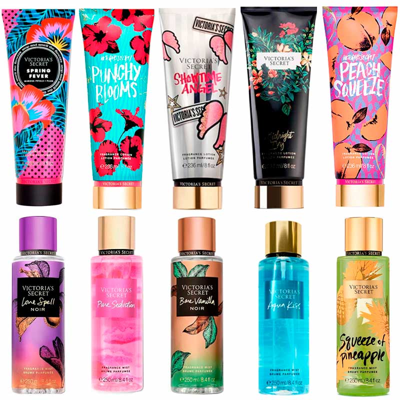 Victoria's Secret  10 Piezas  Cremas Corporales Body Locion Y Fragancia Body Mist  Splash