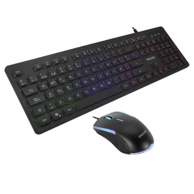Kit Gamer Teclado y Mouse Momentum G264 RGB SPT8264 Philips - Negro