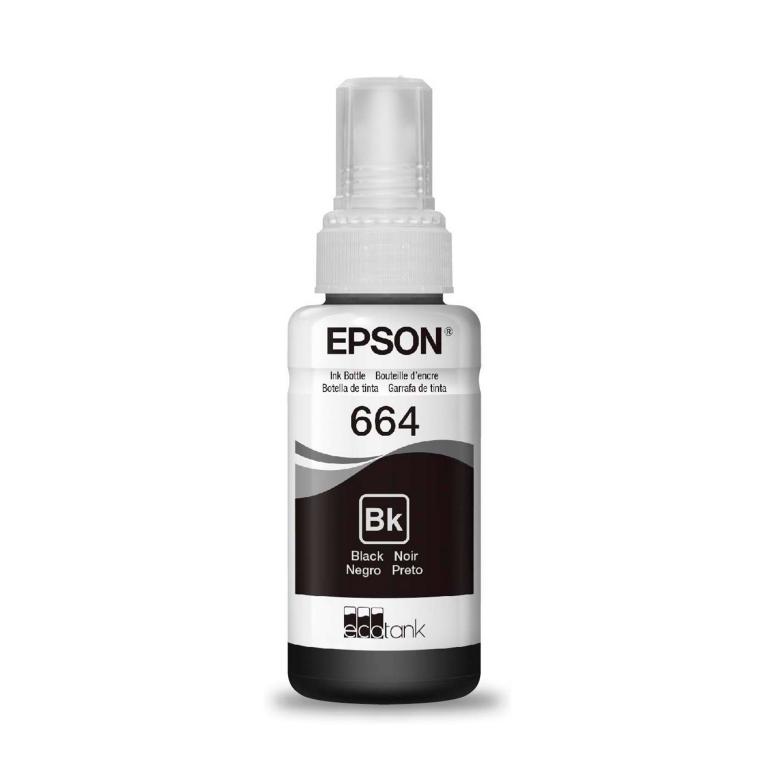 Botella Tinta Impresora Epson Serie L T664 - Negro