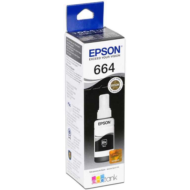 Botella Tinta Impresora Epson Serie L T664 - Negro