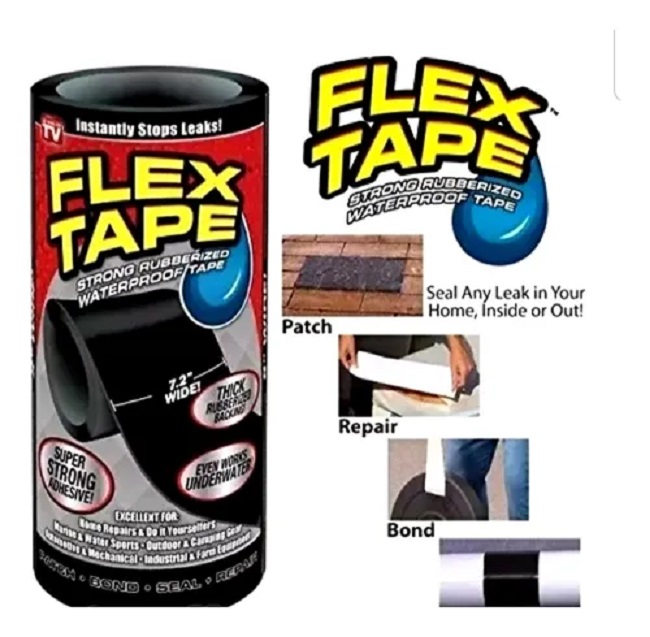 Cinta De Cahucho Tapa Fugas De Agua Flex Tape Grande Resistente