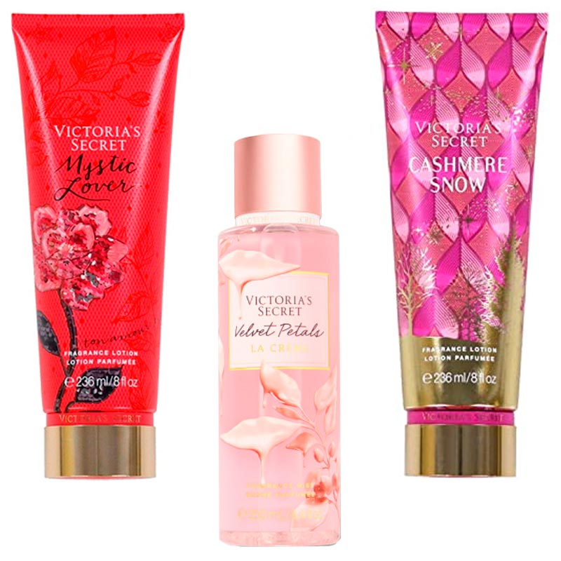 Victoria's Secret 3 Piezas Cremas Body Locion Y Fragancia Mist