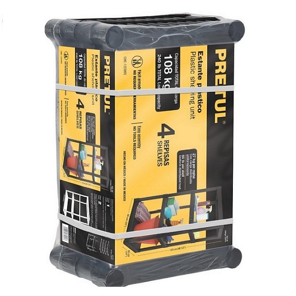 Estante Plastico 4 Repisas Pretul 25075 ORGANIZADOR 