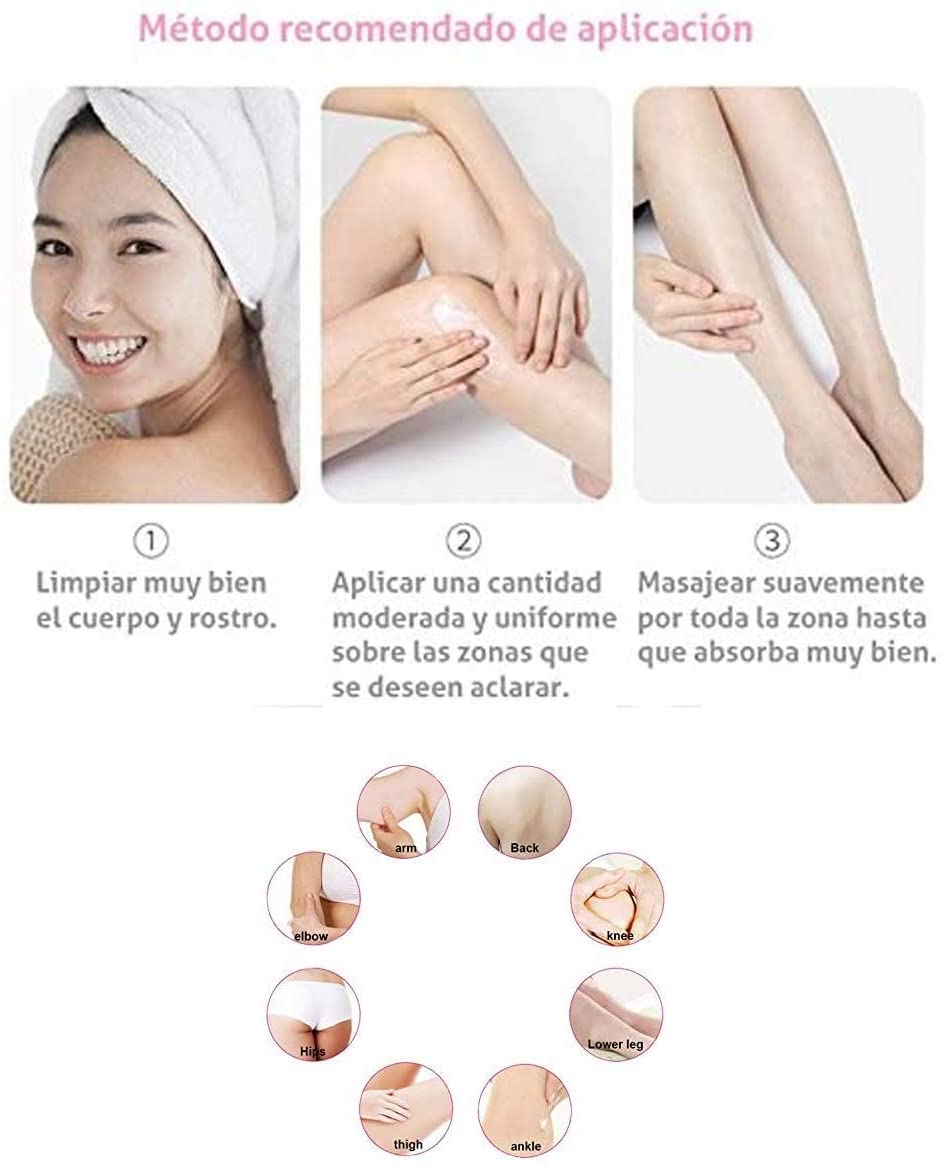 Crema Suave Aclaradora Aichun Beauty Para Cara y Cuerpo Aclara Rodillas Codos Axilas Brazos Espalda con Leche y Colágeno Hidrata y Suaviza la Piel 120 ml