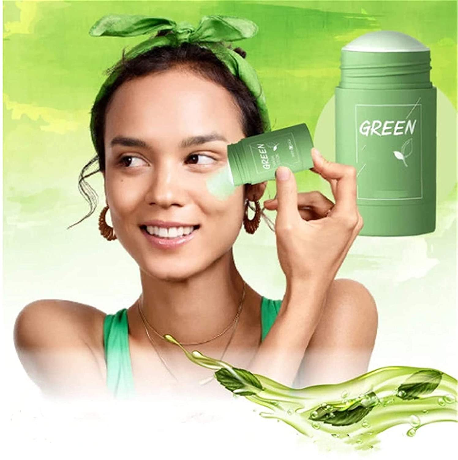 Máscara de arcilla purificadora de té verde, máscara exfoliante de té verde 2 PCS